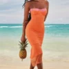 Aiza Flame Orange Maxi Dress