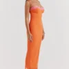 Aiza Flame Orange Maxi Dress