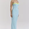 Aiza Ocean Blue Contrast Lace Maxi Dress Aiza Ocean Blue Contrast Lace Maxi Dress