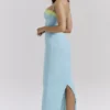 Aiza Ocean Blue Contrast Lace Maxi Dress Aiza Ocean Blue Contrast Lace Maxi Dress