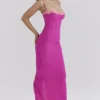 Aiza Raspberry Lace Trimmed Maxi Dress Aiza Raspberry Lace Trimmed Maxi Dress