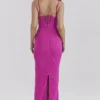 Aiza Raspberry Lace Trimmed Maxi Dress Aiza Raspberry Lace Trimmed Maxi Dress