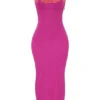 Aiza Raspberry Lace Trimmed Maxi Dress Aiza Raspberry Lace Trimmed Maxi Dress