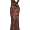 Alaina Antique Copper Bias Cut Maxi Dress Alaina Antique Copper Bias Cut Maxi Dress