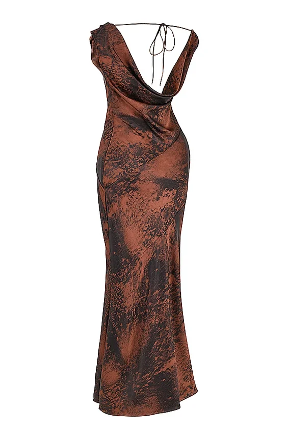 Alaina Antique Copper Bias Cut Maxi Dress Alaina Antique Copper Bias Cut Maxi Dress