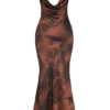 Alaina Antique Copper Bias Cut Maxi Dress Alaina Antique Copper Bias Cut Maxi Dress