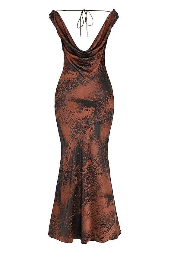 Alaina Antique Copper Bias Cut Maxi Dress Alaina Antique Copper Bias Cut Maxi Dress