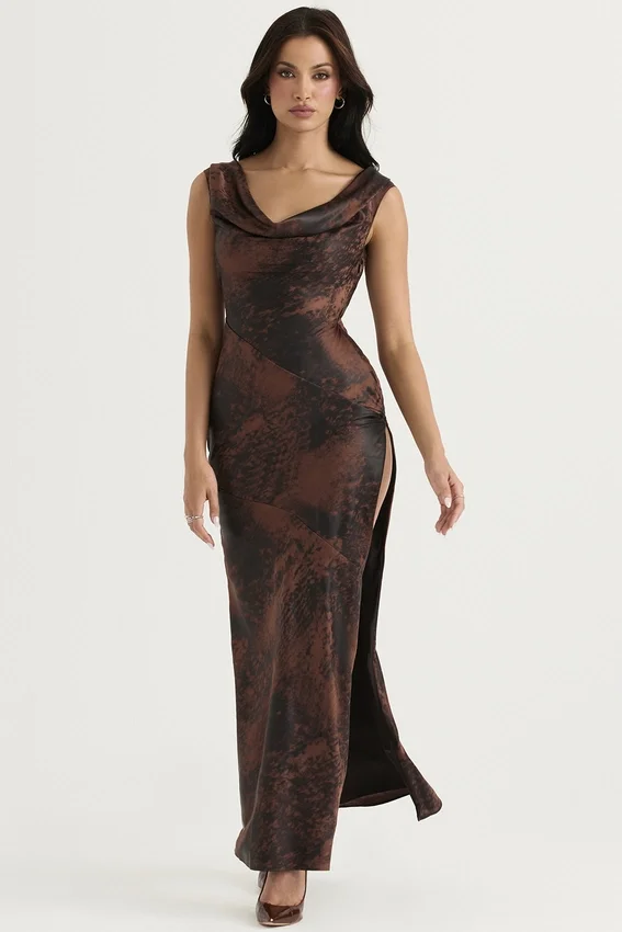 Alaina Antique Copper Bias Cut Maxi Dress Alaina Antique Copper Bias Cut Maxi Dress