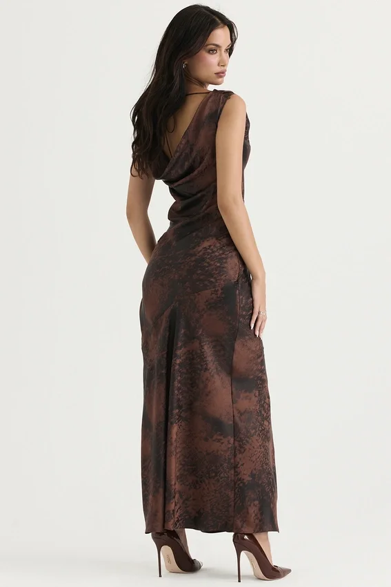 Alaina Antique Copper Bias Cut Maxi Dress Alaina Antique Copper Bias Cut Maxi Dress