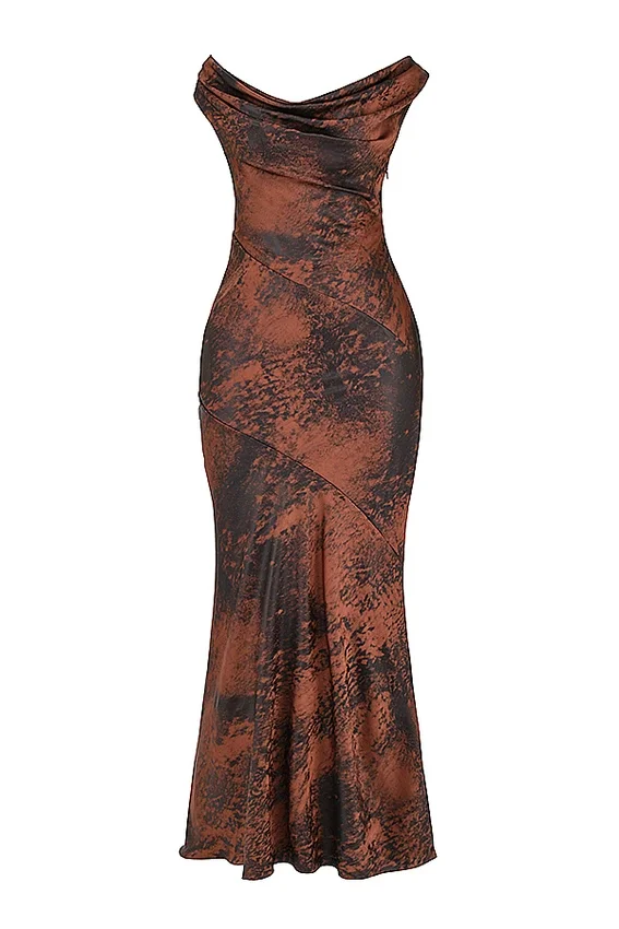Alaina Antique Copper Bias Cut Maxi Dress Alaina Antique Copper Bias Cut Maxi Dress