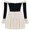 Alana Black & Cream Off Shoulder Dress Alana Black & Cream Off Shoulder Dress