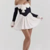 Alana Black & Cream Off Shoulder Dress Alana Black & Cream Off Shoulder Dress