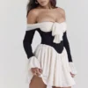 Alana Black & Cream Off Shoulder Dress Alana Black & Cream Off Shoulder Dress
