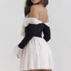 Alana Black & Cream Off Shoulder Dress Alana Black & Cream Off Shoulder Dress