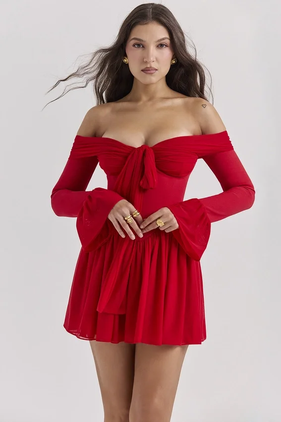 Alana Scarlet Off Shoulder Dress Alana Scarlet Off Shoulder Dress