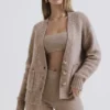 Alara Barley Chunky Natural Wool Cardigan
