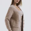 Alara Barley Chunky Natural Wool Cardigan