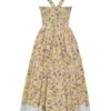 Alba Honeyflower Print Gathered Cotton Midi Dress Alba Honeyflower Print Gathered Cotton Midi Dress