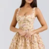 Alba Honeyflower Print Gathered Cotton Midi Dress Alba Honeyflower Print Gathered Cotton Midi Dress