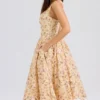 Alba Honeyflower Print Gathered Cotton Midi Dress Alba Honeyflower Print Gathered Cotton Midi Dress