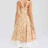 Alba Honeyflower Print Gathered Cotton Midi Dress Alba Honeyflower Print Gathered Cotton Midi Dress