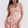 Alejandra Light Lavender Print Corset Dress Alejandra Light Lavender Print Corset Dress