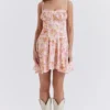 Alejandra Light Lavender Print Corset Dress Alejandra Light Lavender Print Corset Dress