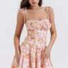 Alejandra Light Lavender Print Corset Dress Alejandra Light Lavender Print Corset Dress