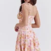 Alejandra Light Lavender Print Corset Dress Alejandra Light Lavender Print Corset Dress