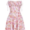 Alejandra Light Lavender Print Corset Dress Alejandra Light Lavender Print Corset Dress