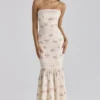 Alessina Ivory Vintage Rose Print Cotton + Lace Maxi Dress Alessina Ivory Vintage Rose Print Cotton + Lace Maxi Dress