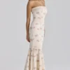 Alessina Ivory Vintage Rose Print Cotton + Lace Maxi Dress Alessina Ivory Vintage Rose Print Cotton + Lace Maxi Dress