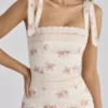 Alessina Ivory Vintage Rose Print Cotton + Lace Maxi Dress Alessina Ivory Vintage Rose Print Cotton + Lace Maxi Dress