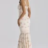 Alessina Ivory Vintage Rose Print Cotton + Lace Maxi Dress Alessina Ivory Vintage Rose Print Cotton + Lace Maxi Dress