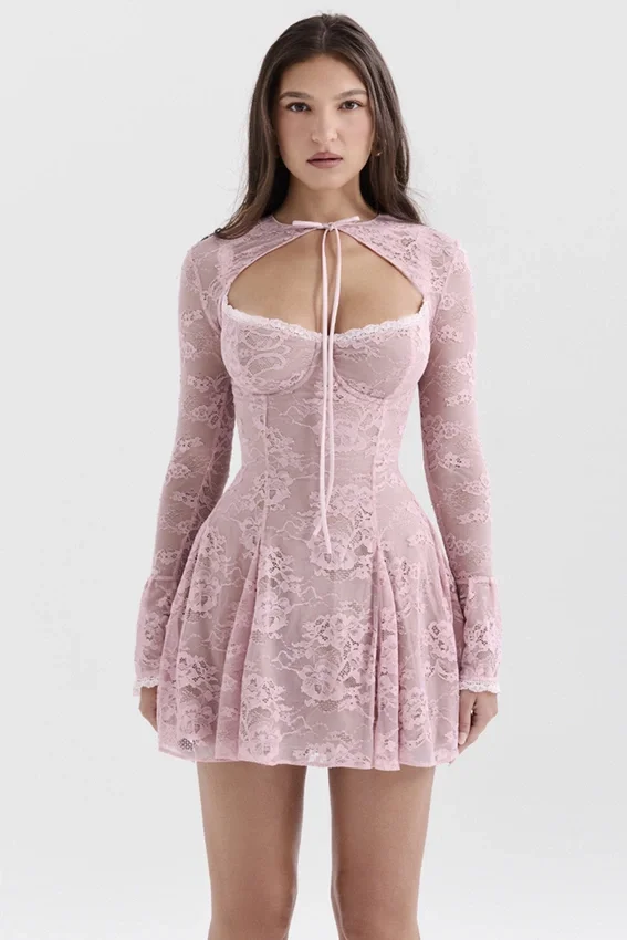 Alice Perfectly Pink Lace Mini Dress Alice Perfectly Pink Lace Mini Dress