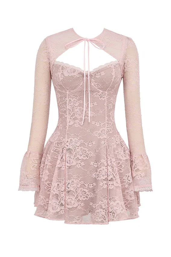 Alice Perfectly Pink Lace Mini Dress Alice Perfectly Pink Lace Mini Dress