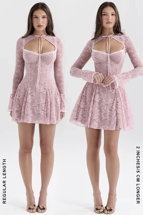Alice Perfectly Pink Lace Mini Dress Alice Perfectly Pink Lace Mini Dress