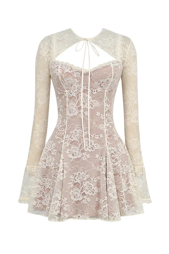 Alice Vintage Cream Lace Mini Dress Alice Vintage Cream Lace Mini Dress