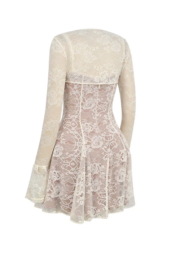 Alice Vintage Cream Lace Mini Dress Alice Vintage Cream Lace Mini Dress