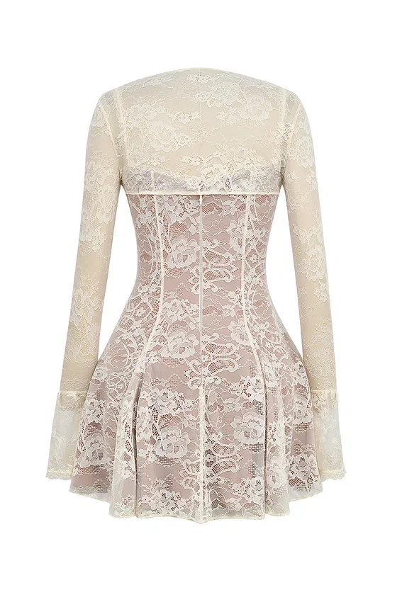 Alice Vintage Cream Lace Mini Dress Alice Vintage Cream Lace Mini Dress