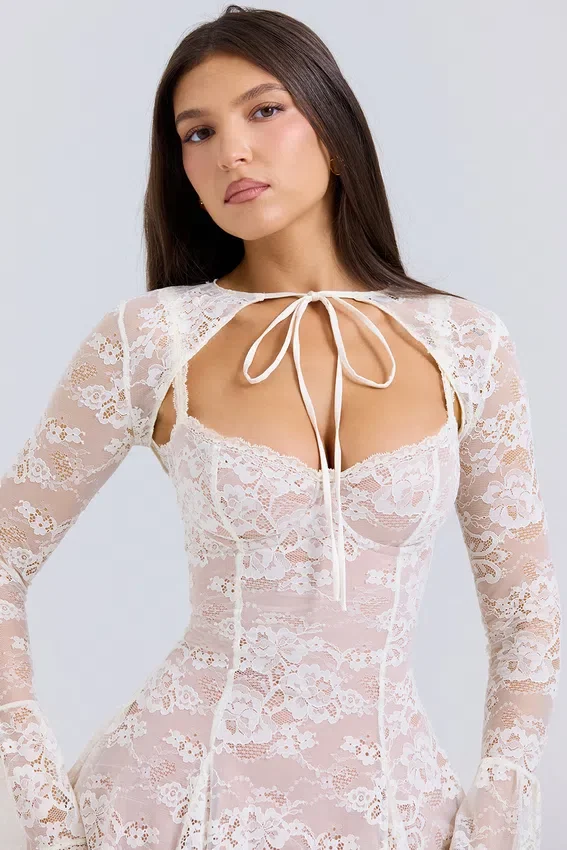 Alice Vintage Cream Lace Mini Dress Alice Vintage Cream Lace Mini Dress