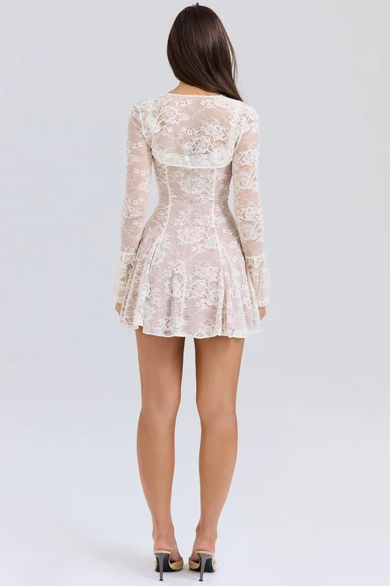 Alice Vintage Cream Lace Mini Dress Alice Vintage Cream Lace Mini Dress