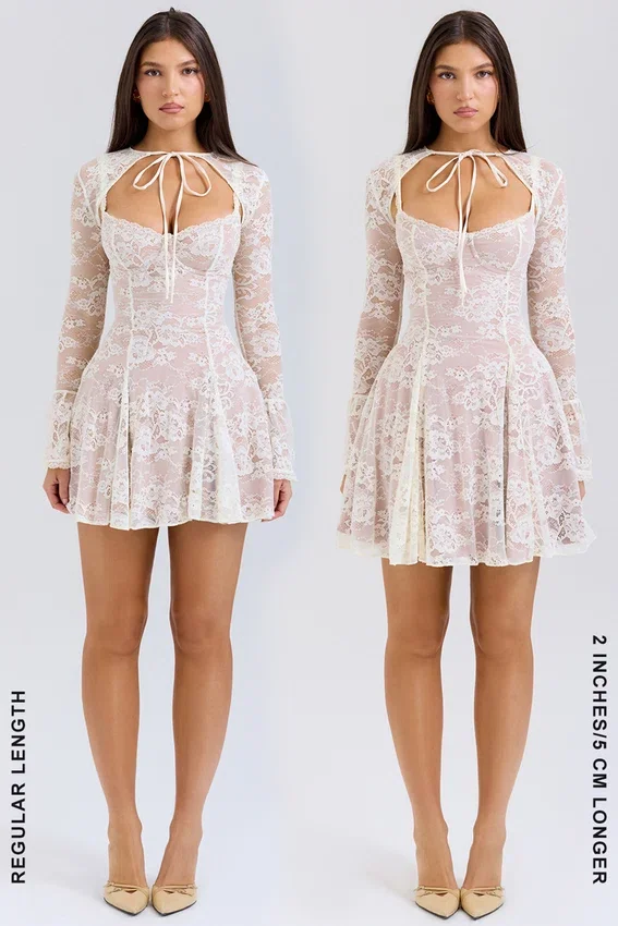 Alice Vintage Cream Lace Mini Dress Alice Vintage Cream Lace Mini Dress