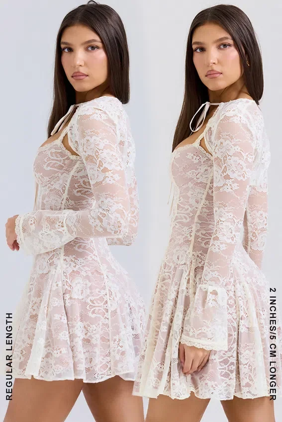 Alice Vintage Cream Lace Mini Dress Alice Vintage Cream Lace Mini Dress