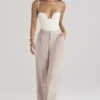 Alivia Beige Loose Fit Trousers