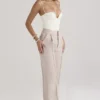 Alivia Beige Loose Fit Trousers