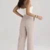 Alivia Beige Loose Fit Trousers