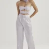 Alivia Grey Satin Trousers