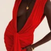 Aliza Cherry Gathered Mini Dress Aliza Cherry Gathered Mini Dress