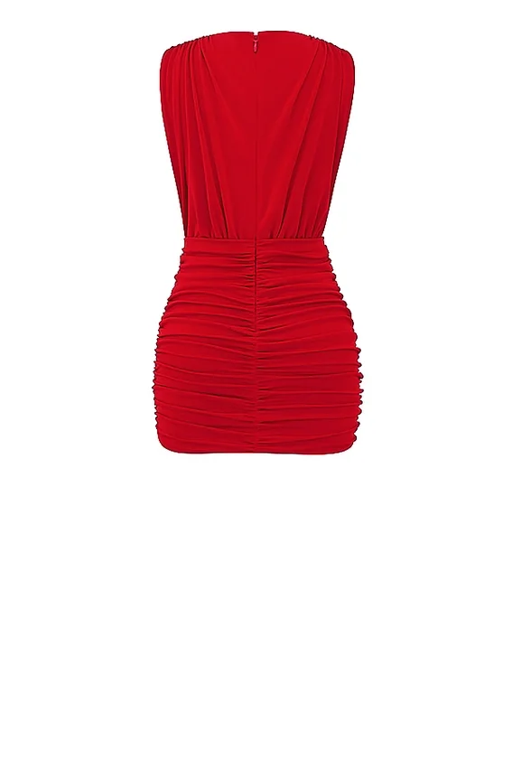 Aliza Cherry Gathered Mini Dress Aliza Cherry Gathered Mini Dress